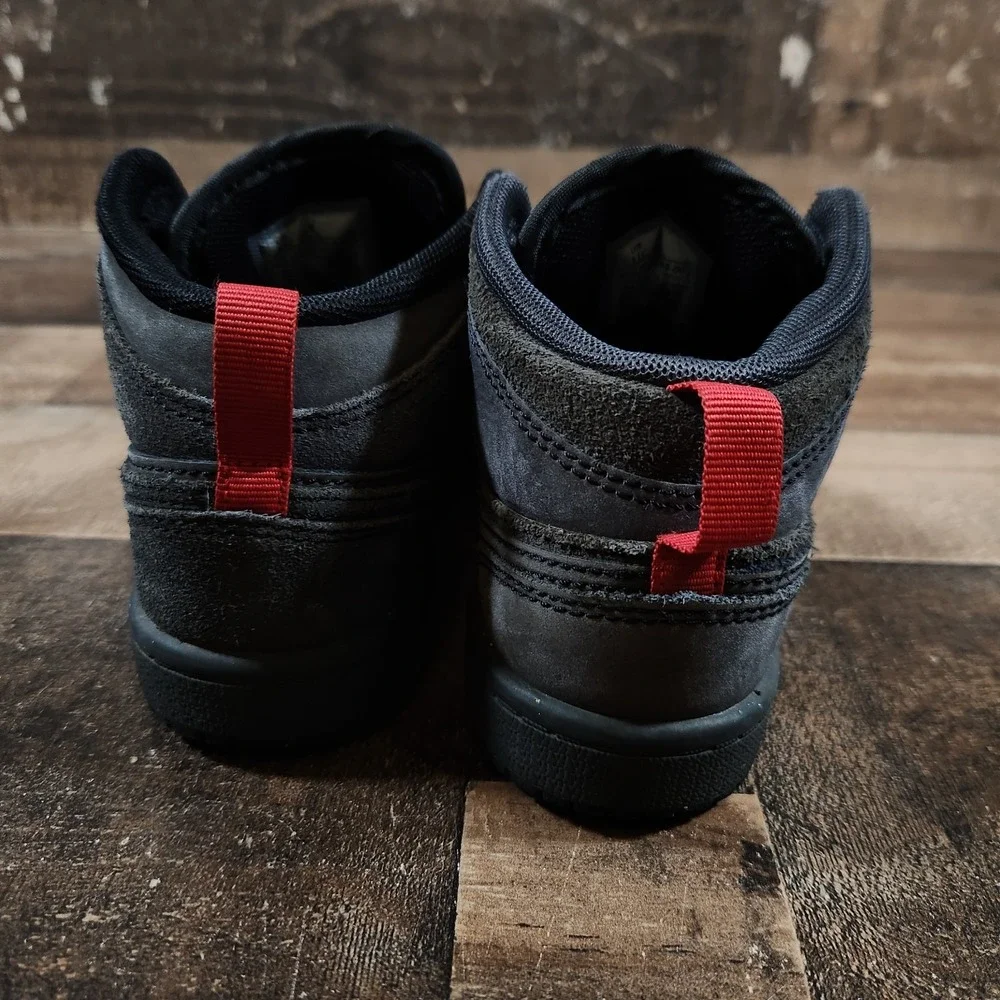 Air Jordan 1 Toddler 11C Black Mid SE Craft TD Dark Smoke Red FQ7754-001
